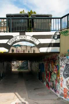 Liberec, Czech Rep. 16th August 2012 Street graffity with reading: Konsum mac Stock Photos