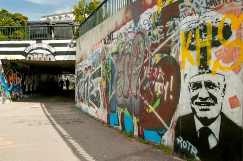 Liberec, Czech Rep. 16th August 2012 Street graphity with reading: Konsum mac Stock Photos