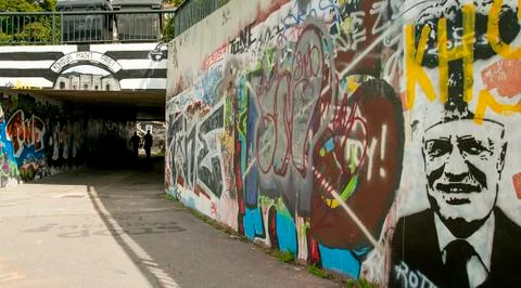 Liberec, Czech Rep. 16th August 2012 Street graphity with reading: Konsum mac Stock Photos