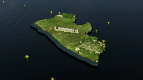 Liberia 3D Map With Animation Stock Footage 307525153