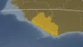 Liberia extruded. Bumps. Graticule. 4k or 4k+ Resolution