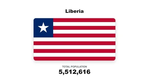 Liberia - Flag And Population Statistics - Digital Graphics Stock Footage 342623256