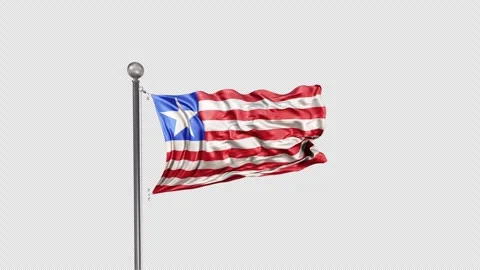 Liberia Flag  Animation Loop Include Alpha 3D Rendering 스톡 동영상 283063678