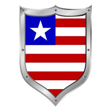 Liberia flag button. Stock Illustration