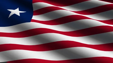 Liberia flag close up Stock Footage 5161856