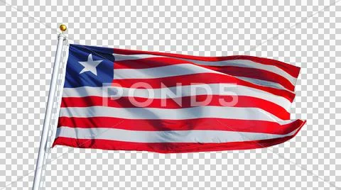 Liberia flag, close up, isolated with alpha channel Stock Photos