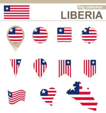 Liberia Flag Collection Stock Illustration
