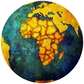Liberia flag on globe map Stock Illustration
