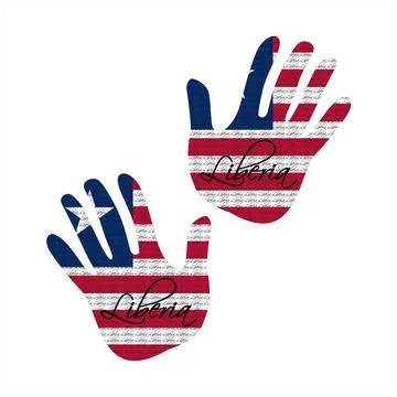 Liberia flag hand vector Stock Illustration