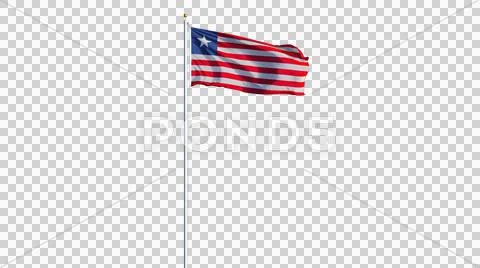 Liberia flag, long shot, isolated with alpha channel Stock Photos