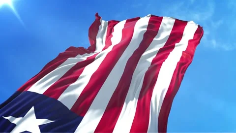 Liberia Flag Low Angle View Stock Footage 295744720