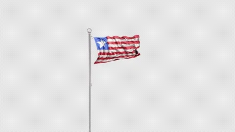 Liberia   Flag Pole  Animation Include Alpha 3D Rendering Stock-Footage 283063389