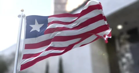 Liberia-flag-waving-seamless-loop-4k-60fps Stock Footage 332224403
