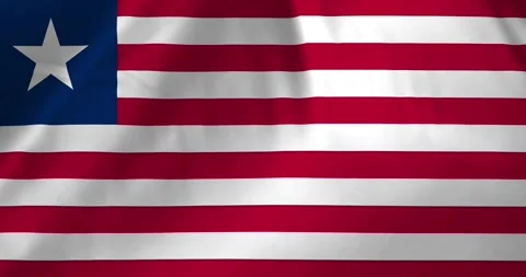 Liberia flag waving with the wind background loop video animation Video stock 327172316