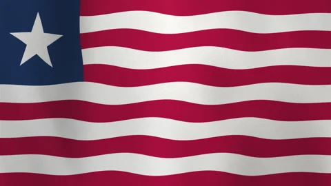 Liberia Flag Wavy Motion Background with Seamless Ripple Distortion Stock Footage 307593432