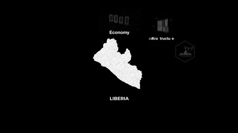 Liberia Guinea technology map with animated charts Stock Footage 340996146