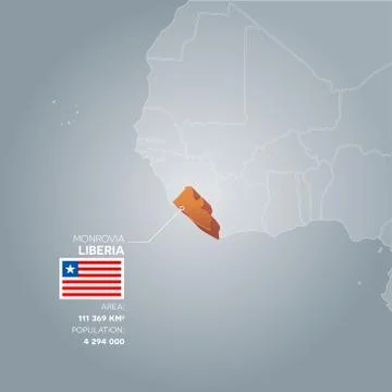 Liberia information map. Stock Illustration