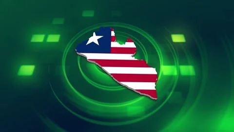 Liberia Map and Flag Background Video stock 344028801