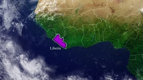 LIBERIA Map With Borders Stock-Footage 318676231