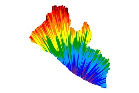 Liberia - map is designed rainbow abstract colorful pattern, Republic of Libe Illustrazione stock