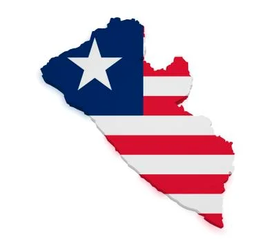 Liberia map flag 3d shape Stock Illustration