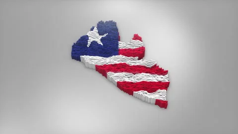 Liberia Map with Flag Intro Background Stock Footage 315164458