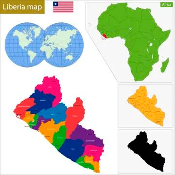 Liberia map Stock Illustration