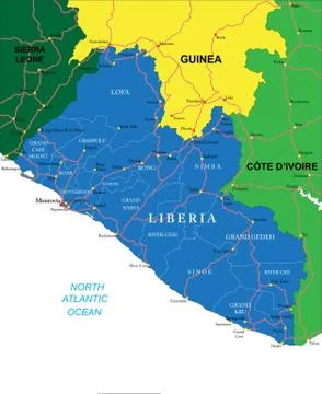 Liberia map Stock Illustration