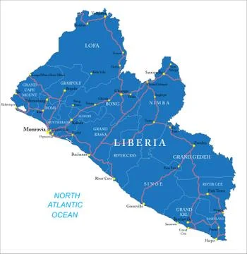 Liberia map Stock Illustration