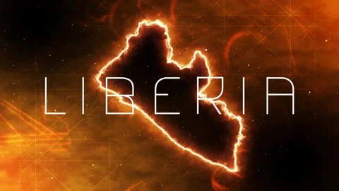Liberia map meets space and cosmos Stock Footage 278464920