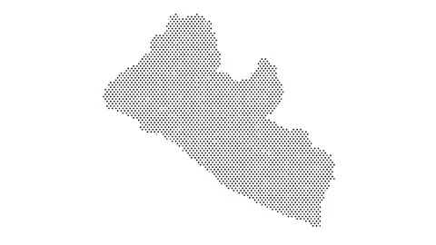 Liberia map from particles, dots. Digital silhouette. Abstract animation ba.. Stock Footage 325214480