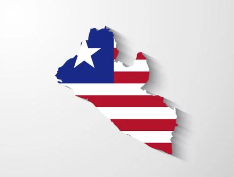 Liberia map with shadow effect Stock Illustration