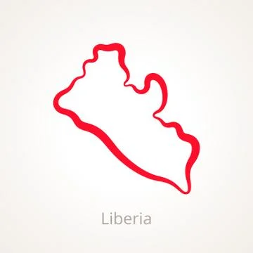 Liberia - Outline Map Stock Illustration