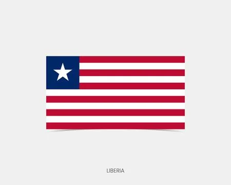 Liberia Rectangle flag icon with shadow. Stock Illustration