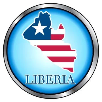 Liberia Round Button Stock Illustration