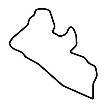Liberia simplified vector outline map Illustrazione stock