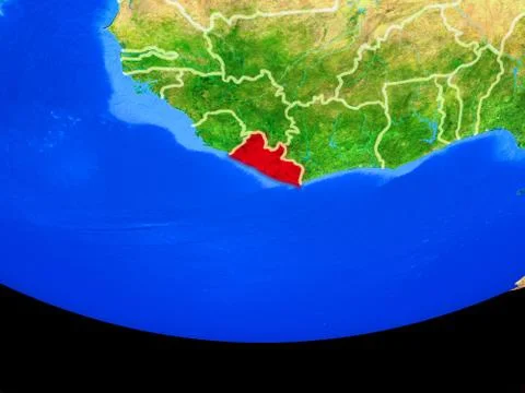 Liberia from space on Earth Illustrazione stock