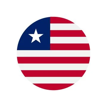 Liberia vector flag circle on white background Stock Illustration