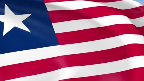 Liberia Waving Flag Background Loop Stock Footage 317844861