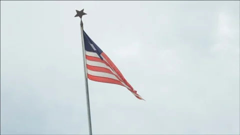 Liberian flag close up Video stock 111037249