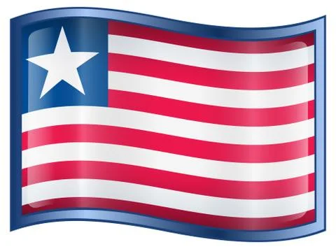 Liberian flag icon. Stock Illustration