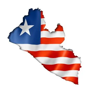 Liberian flag map Stock Illustration