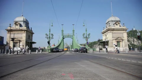 Liberty Bridge in Budapest . Stock Footage 98492943