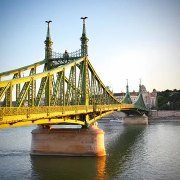 Liberty Bridge in Budapest Stock Photos