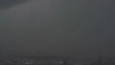 liberty Island in storm cloud 스톡 동영상 157566221