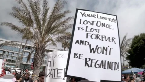 Liberty once lost is lost forever protest sign Stock Footage 159772409