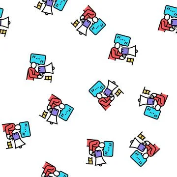 Liberty people value vector seamless pattern Illustrazione stock