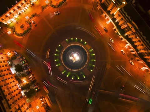 Liberty square Night City Hyperlapse in Tbilisi, Georgia Vidéo 258376826
