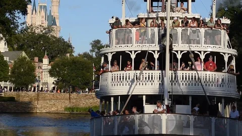 Liberty Square Riverboat 2 Stock Footage 118146977