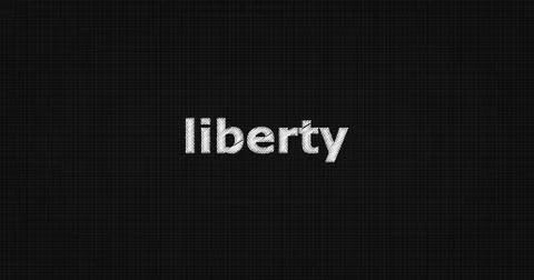 LIBERTY text on board Illustrazione stock